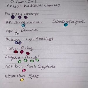 Origami Owl crystal birthstone charms